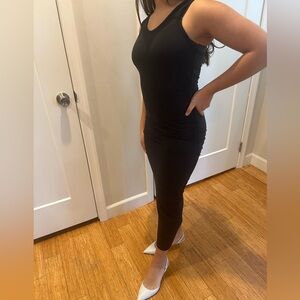 James Perse Skinny Ruched Black tank Dress